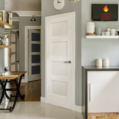 Contemporary White Shaker 4 Panel Fire Door