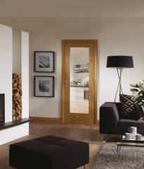 Pattern 10 Internal Oak Fire Door with Clear Glass