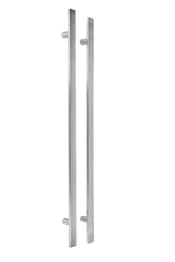 Square Pull Handle Set Polished Chrome Tone