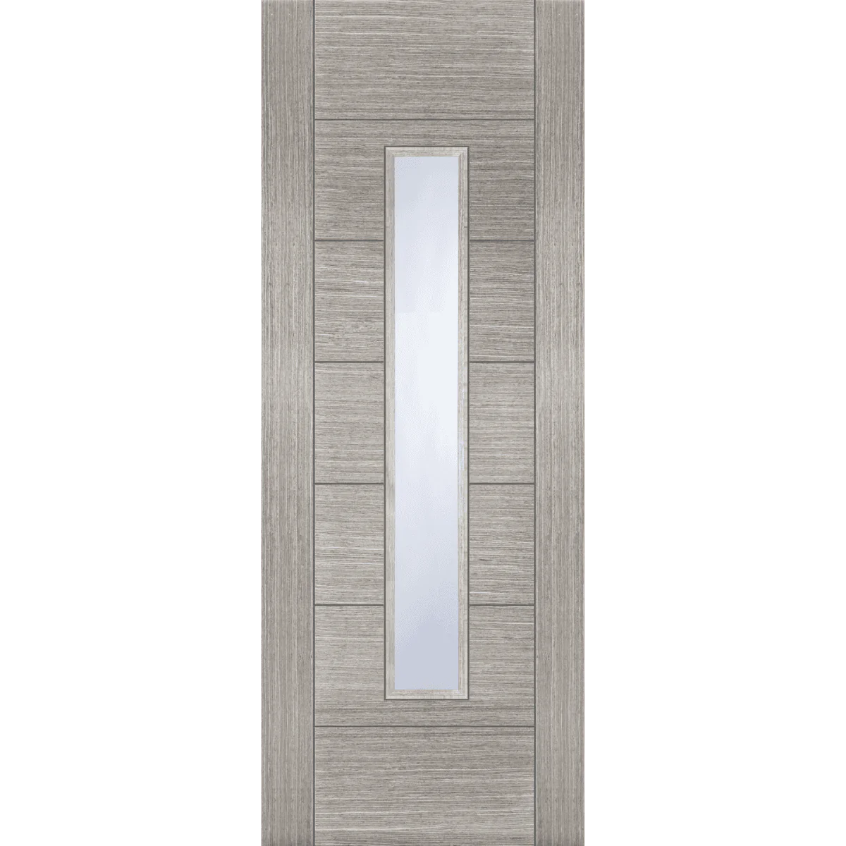 Light Grey Corsica 18G Central Clear Glazed Internal Fire Door