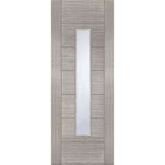 Light Grey Corsica 18G Central Clear Glazed Internal Fire Door