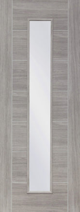 White Grey Laminate Palermo with Clear Glass Door