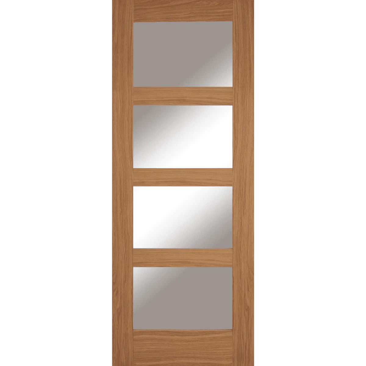 Oak Contemporary 4 Light Clear Glazed Internal Door