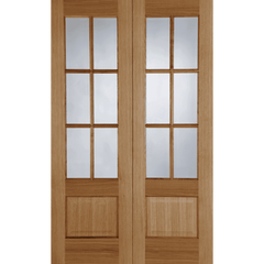 Oak Hampstead Clear Glazed Internal Door Pair
