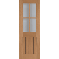 Oak Mexicano 4 Light Clear Glazed Internal Door