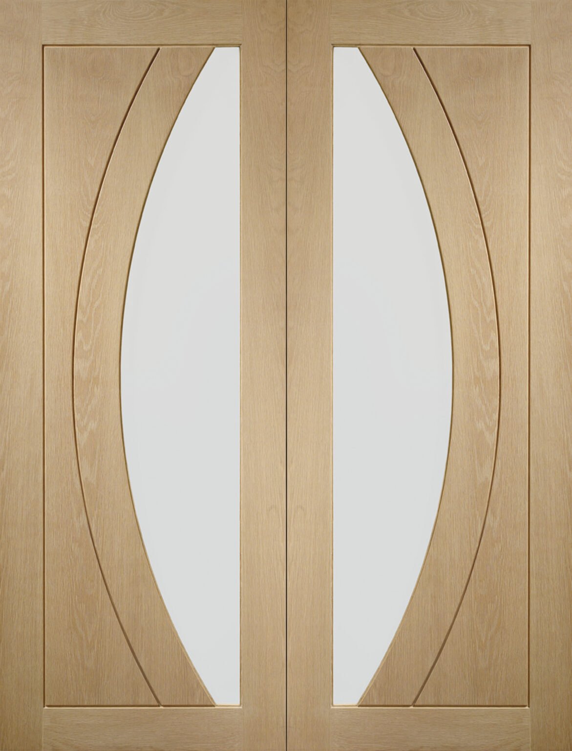 Salerno Internal Oak Rebated Door Pair with Clear Glass