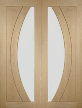 Salerno Internal Oak Rebated Door Pair with Clear Glass