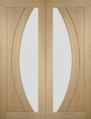 Salerno Internal Oak Rebated Door Pair with Clear Glass