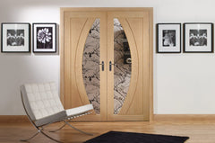 Salerno Internal Oak Rebated Door Pair with Clear Glass