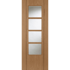 Oak Vision 4 Light Clear Glazed Internal Fire Door