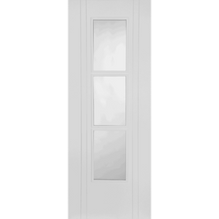 White Primed Capri 3 Light Clear Glazed Internal Door
