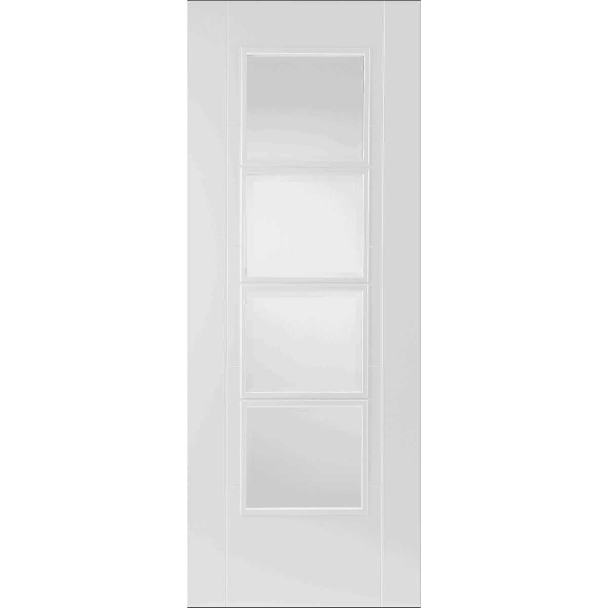 White Primed Iseo 4 Light Clear Glazed Internal Door
