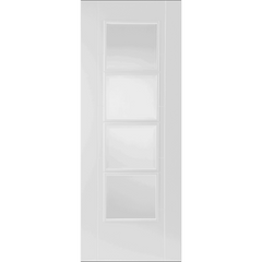 White Primed Iseo 4 Light Clear Glazed Internal Fire Door