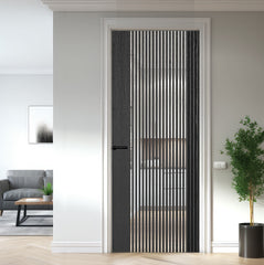 ASH GREY  MELBOURNE CLEAR GLASS PREFINISHED PFIN