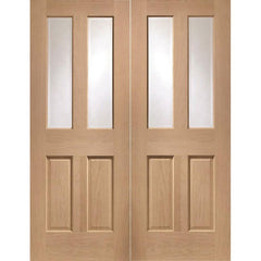 Malton Unfinished Oak Glass Internal Door Pair