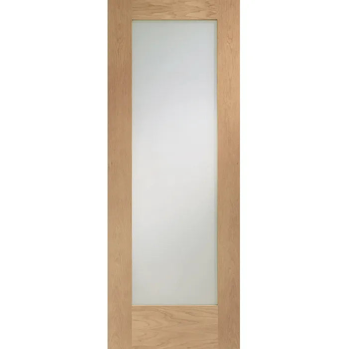 Pattern 10 Oak - Prefinished Clear Glass Internal Door