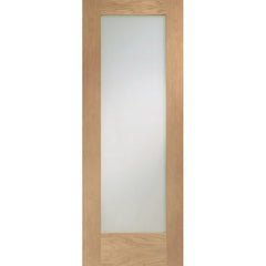 Pattern 10 Oak - Prefinished Clear Glass Internal Door