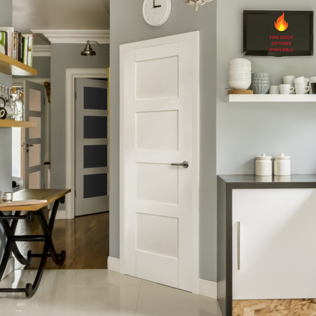 Contemporary White Shaker 4 Panel Door