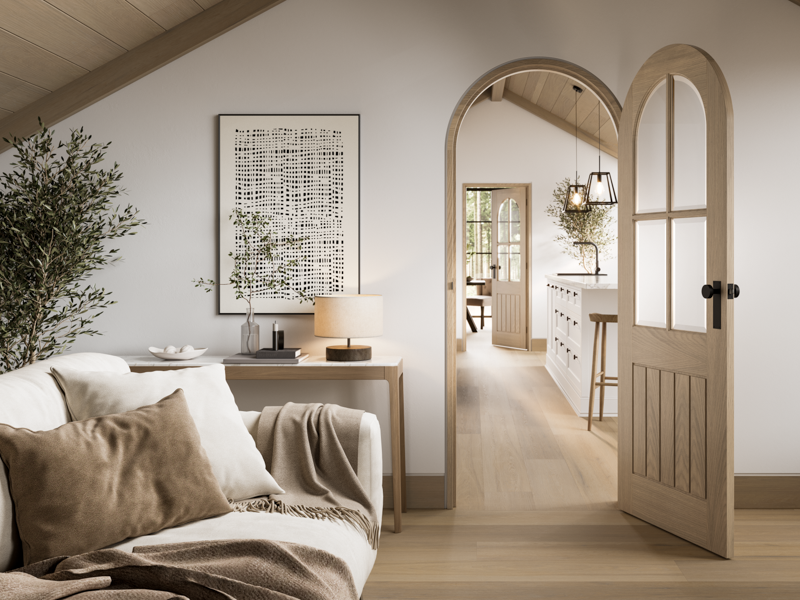 BLONDE OAK CURVED DOOR FRAME 78X33