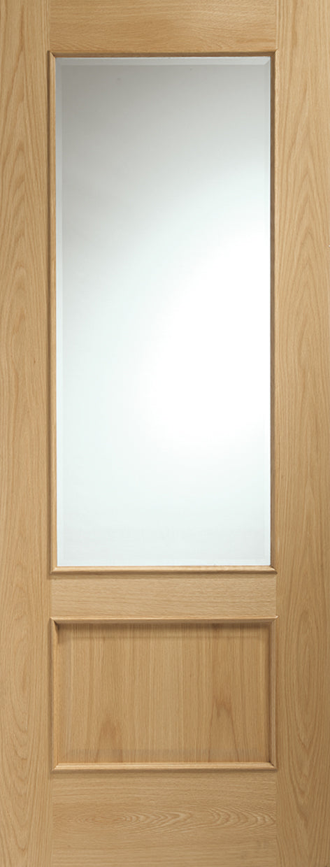 Oak Andria with Clear Bevelled Glass and Raised Mouldings