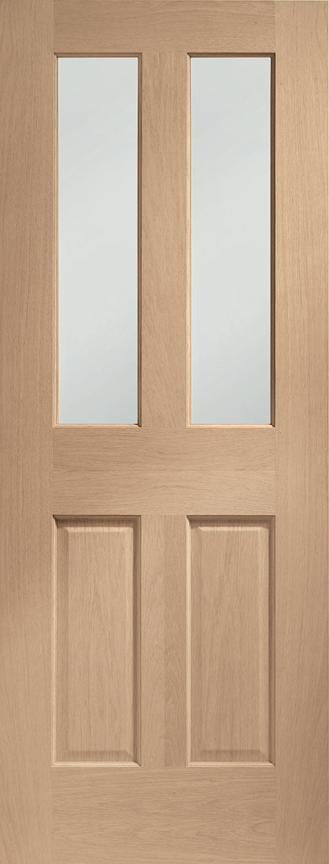 Internal Oak Malton Fire Door with Clear Bevelled Glass