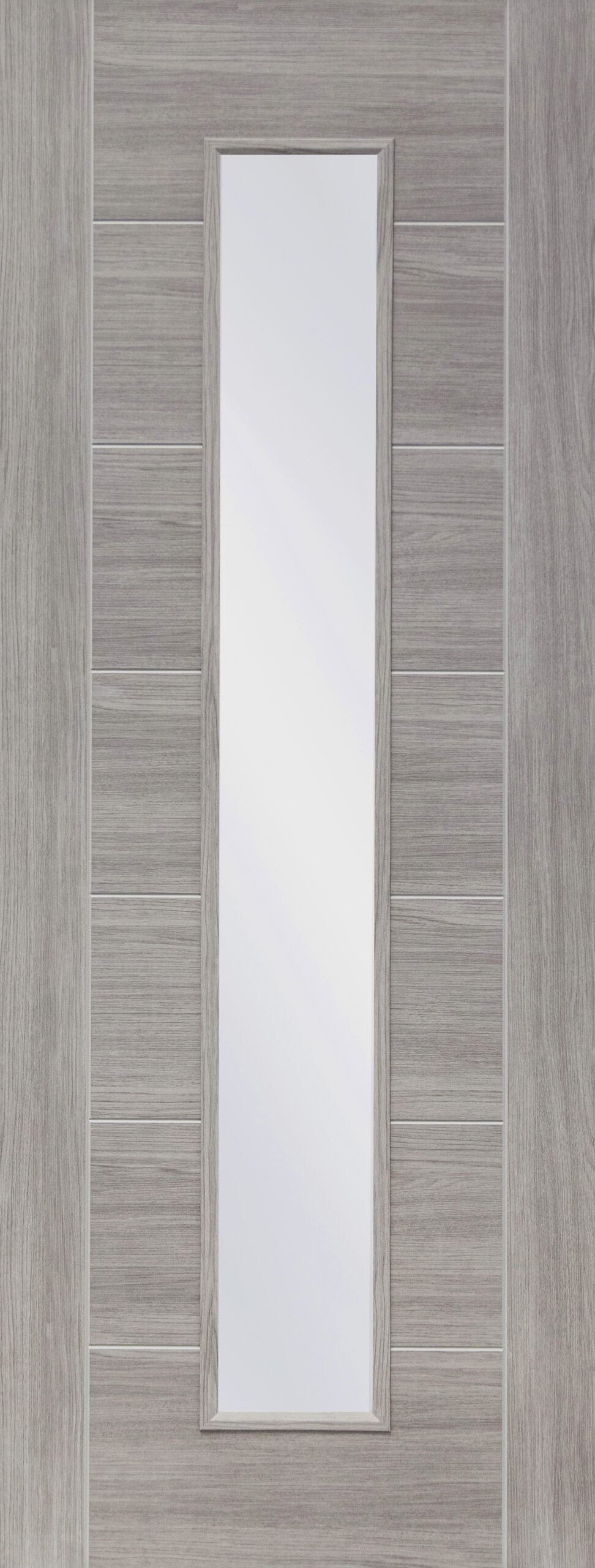 White Grey Laminate Palermo with Clear Glass Door