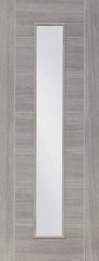 White Grey Laminate Palermo with Clear Glass Door