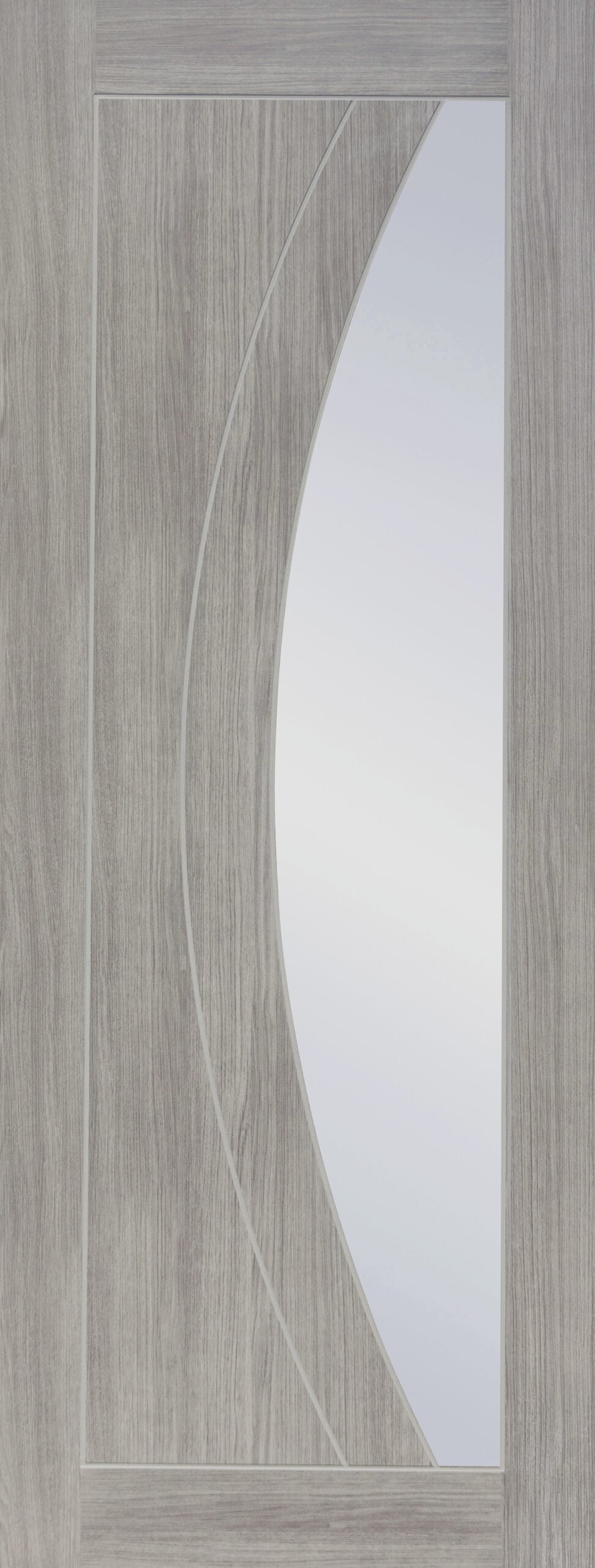 White Grey Laminate Salerno with Clear Glass Door