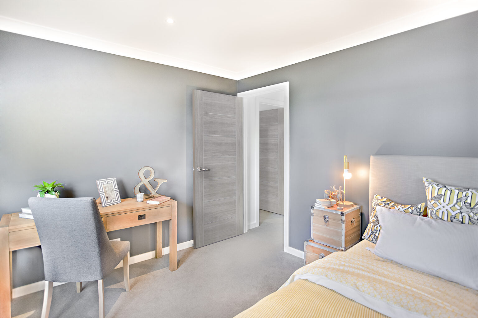 White Grey Laminate Palermo Door
