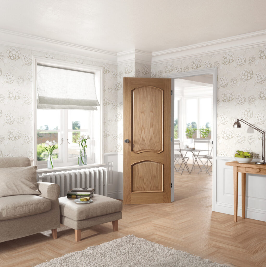 Pre-Finished Internal Oak Louis Door with Raised Mouldings