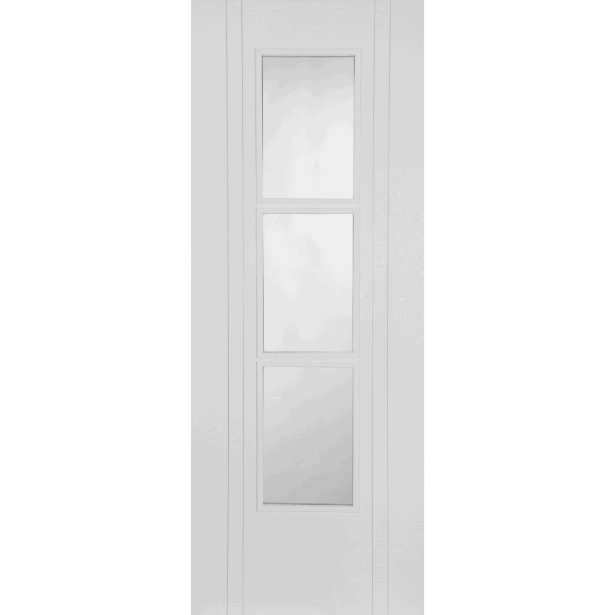 White Primed Capri 3 Light Clear Glazed Internal Door