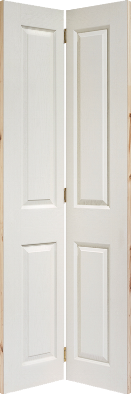 White Moulded Textured 4P Bi-Fold