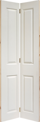 White Moulded Textured 4P Bi-Fold