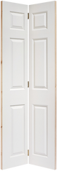 White Moulded Textured 6P Bi-Fold