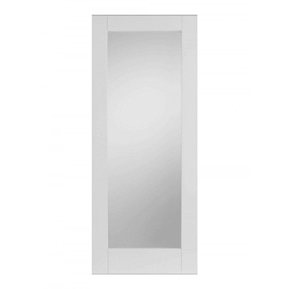 White Primed 1 Light Shaker Clear Internal Glazed Door