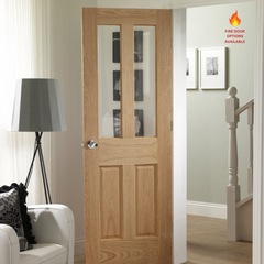 Malton Unfinished Oak 2 Light Clear Bevelled Glazed Internal Door