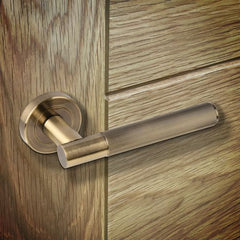 Oglio Door Handle Bathroom Pack with lock and 65mm Latch