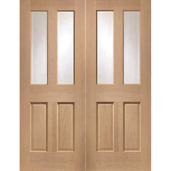 Malton Unfinished Oak Glass Internal Door Pair