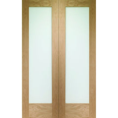 Pattern 10 Unfinished Oak Glazed Internal Door Pair