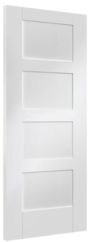 Shaker 4 Panel White Primed Internal Door