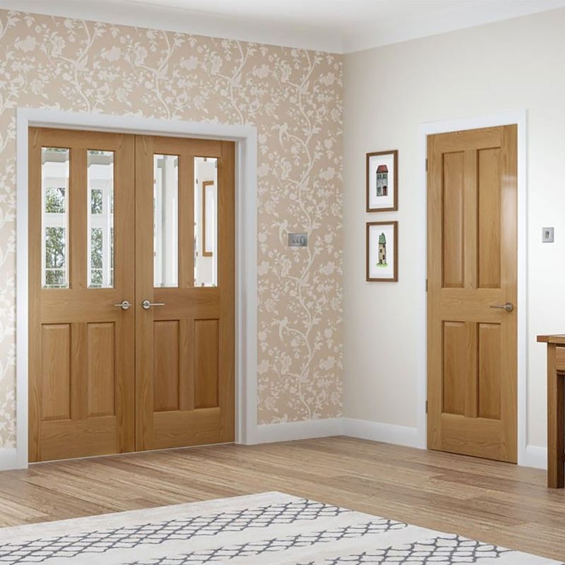 Traditional NRM Victorian 4 Panel Unfinished Oak Internal Door